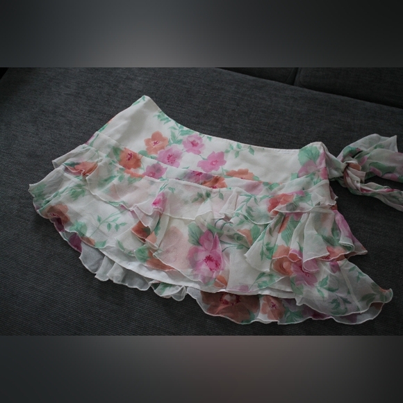 💐 NWT Vintage Abercrombie & Fitch Micro Mini Y2K Skirt Deadstock 100% Silk - Picture 3 of 16